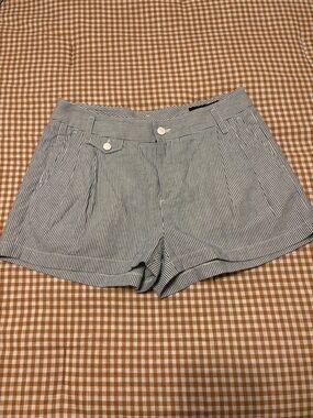 Rag & Bine Cotton and Linen Blue and White Women’s Shorts